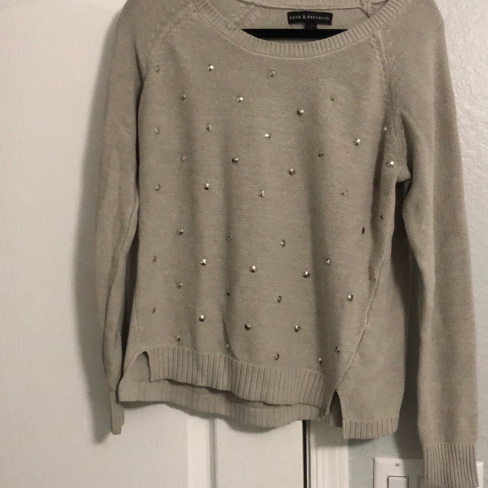 Cream sweater w/ jewels